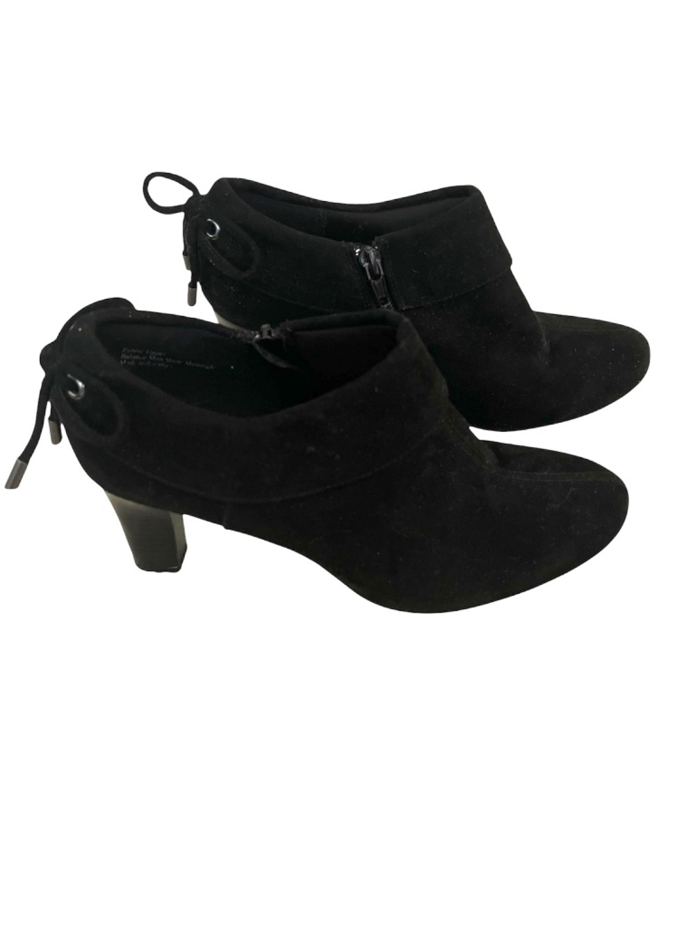 Coach and Four faux suede black ankle booties, size 6.5